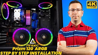 How To Install Antec Prizm 5 RGB Fans With Controller  Best Design For Gaming PC [upl. by Agathy]