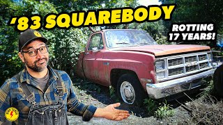 Stuck in a Tree for 17 YEARS Will this 1983 GMC Squarebody Pickup RUN and DRIVE [upl. by Fernald]