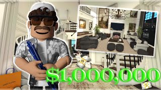 OUR DREAM FAMILY HOUSE TOUR 1000000 Million Voiced Roblox Bloxburg Mansion Tour [upl. by Nirrol]