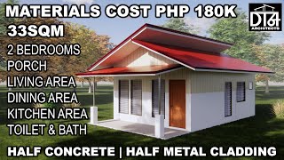 PHP 180K HALF METAL CLADDING WALL amp HALF CONCRETE  LOW COST DESIGN [upl. by Dodd]