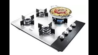 Prestige gas stove 4 burner glass top review [upl. by Yanetruoc]