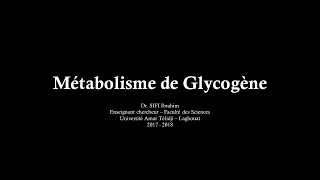 Cours Métabolisme de Glycogène [upl. by Janyte]