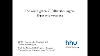 Statistik 2 406 Exponentialverteilung [upl. by Nwahsyt]