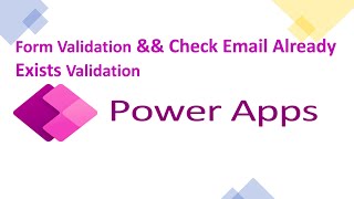 How To Validate Form  How To Validate This Email Already Exists in Powerapps  In Hindi [upl. by Adlesirk]