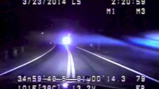 Dashcam shows trooper crashing patrol car to end highspeed chase [upl. by Ellah810]