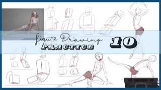 Gesture Drawing  Figure drawing Practice 10  Human Figure Drawing [upl. by Haelahk]