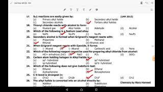 Alkyl halide  Chp 10  MCQS  2nd year Chemistry MCATECAT by Waris Hameed [upl. by Aserat]