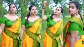 Mallu model nila nambiar latest hot saree photoshoot video🫢❤️mallumodelreelsinstagramviralvideo [upl. by Tayler562]