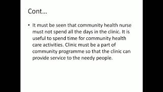 Health Clinics and Functions of Community Health Nurse [upl. by Kcirted]