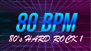 80 BPM  80s Hard Rock  44 Drum Track  Metronome  Drum Beat [upl. by Enylekcaj]