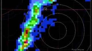 Doppler Radar Images Of The Nappanee Tornado 10182007 [upl. by Schaper]