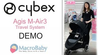 Cybex Agis MAir3 Travel System  Stroller Demo  MacroBaby [upl. by Koralle]