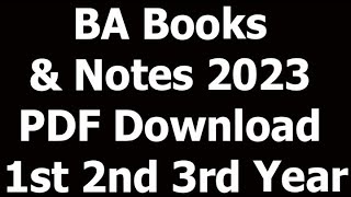 BA Books amp Notes 2023 PDF Download 1st 2nd 3rd Year [upl. by Afas]