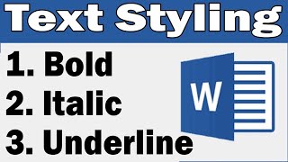 Text Styling Bold Italic UnderLine Class 4 Ch 4 P 2 [upl. by Eedolem]