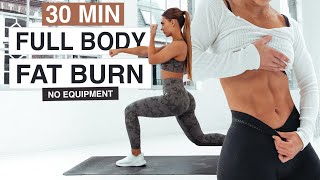 30 MIN FULL BODY FAT BURN HIIT  Abs Core Cardio Arms Back Legs amp Thighs [upl. by Curtice799]