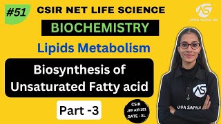 Unsaturated Fatty acid Biosynthesis  Lipid Metabolism  Biochemistry  NET LIFESCIENCE [upl. by Lind]