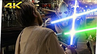 Obi Wan vs General Grievous  Star Wars Episodio III  La Venganza De Los Sith 2005 4K LATINO [upl. by Kendra]