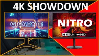 Gigabyte M28U vs Acer Nitro XV282K  A 4K 144hz Gaming Monitor Showdown [upl. by Onivag]