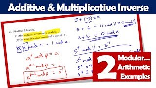 Modular Additive amp Multiplicative Inverse – 2 worked examples video [upl. by Cavit703]