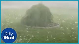 US weather Huge hail size of golf balls hits Florida [upl. by Deragon780]