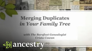 Merging Duplicates In Your Family Tree  Ancestry [upl. by Ahseal912]