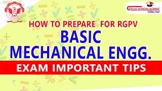 How to Prepare for RGPV Basic Mechanical Engineering  Exam Important Tips [upl. by Tybalt217]