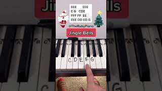 Jingle Bells Piano Easy Piano Lesson With Letters Piano Shorts [upl. by Chrotoem]