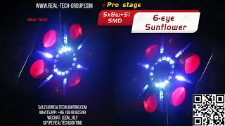 2024 hybrid ledlights professional show new SixEye 5x8W RGBWA Hybrid 51SMD Sunflower Light [upl. by Mahmud]