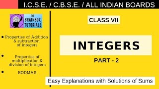 Properties of Integers l Class 7 Maths l BODMAS Rule [upl. by Gnuhc]