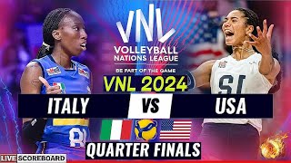 VNL LIVE │ ITALY vs USA Live Score │ QUARTERFINALS │ VNL 2024 FIVB VOLLEYBALL NATIONS LEAGUE [upl. by Nuli]