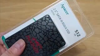 SSD disk Apacer AS350 Panther 512GB 25quot SATA III  unboxing  test rychlosti [upl. by Ayar]