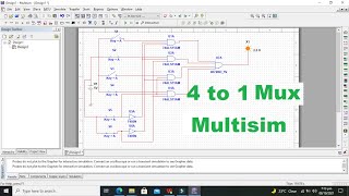 4 to 1 mux in multisim  4 to 1 multiplexer simulation in multisim [upl. by Cortney355]