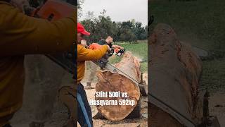 Stihl 500i vs Husqvarna 592xp shorts race stihl husqvarna [upl. by Skees]