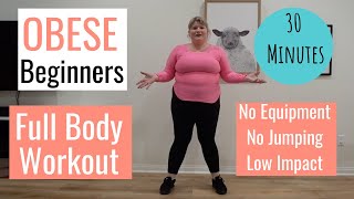 PLUS SIZE Full body Workout  Obese Beginner Workout Low Impact  No Equipment  No Jumping [upl. by Oinesra]