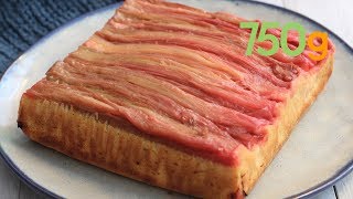 Recette du gâteau renversé à la rhubarbe  750g [upl. by Ahsiemac]