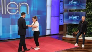 Ellen Sets Up a Blindfolded Musical Chairs Surprise Proposal for a Big Fan [upl. by Mathur]