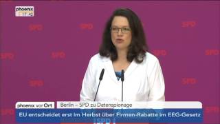 Pressekonferenz mit Andrea Nahles SPD vom 15072013 [upl. by Claiborn]