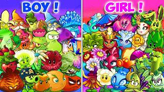 All Plants Team BOY vs GIRL  Who WIll WIn  PvZ 2 Team Plant vs Team Plant v1111 [upl. by Esme]