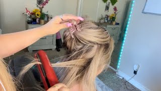 ASMR Hair Straightening Hair play Brushing sounds ✨ [upl. by Ellery289]