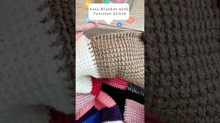 Easy Crochet Blanket with Basic Tunisian Stitch  shorts 1 crochet tunisiancrochet [upl. by Kcirdnek]