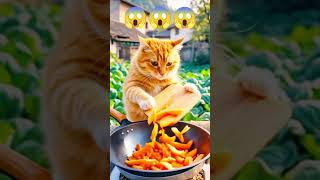 How cats cook carrots cat carrot cooking [upl. by Aehtorod]