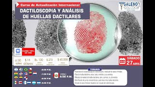 CURSO DACTILOSCOPIA Y ANÁLISIS DE HUELLAS DACTILARES [upl. by Desdee]