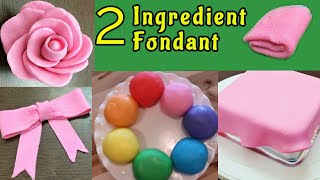 How to Make Homemade Fondant with Marshmallows  Gum Paste Ribbon Bow amp Easy Sugar Roses Art [upl. by Nina]