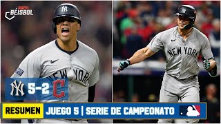 YANKEES REGRESAN A LA SERIE MUNDIAL JUAN SOTO sella la victoria vs Guardians  MLB  ESPN Beisbol [upl. by Ciapas]