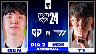 T1 x GENG  CoStream Worlds 2024  Semifinal Dia 2  Ilha das Lendas [upl. by Aniuqaoj]