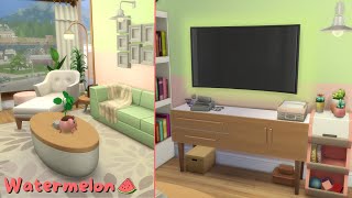 Watermelon Inspired Apartment 🍉  The Sims 4 Apartment Speed Build [upl. by Einnaf593]