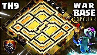 NEW STRONGEST Town Hall 9 TH9 War Base Copy Link ANTI 3 STAR Clash of Clans 1097 [upl. by Nassi963]