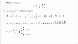 Diagonalización de matrices Valores y vectores propios [upl. by Anyalram]