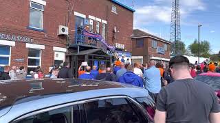 Oldham fans protest outside the ground vs Hartlepool [upl. by Nitsuga]