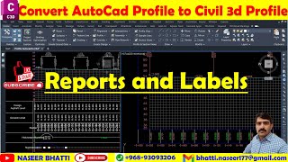 Convert Autocad Profile to Civil 3d Profile  Labels to Autocad Profile Convert to Civil 3d Profile [upl. by Benildis154]